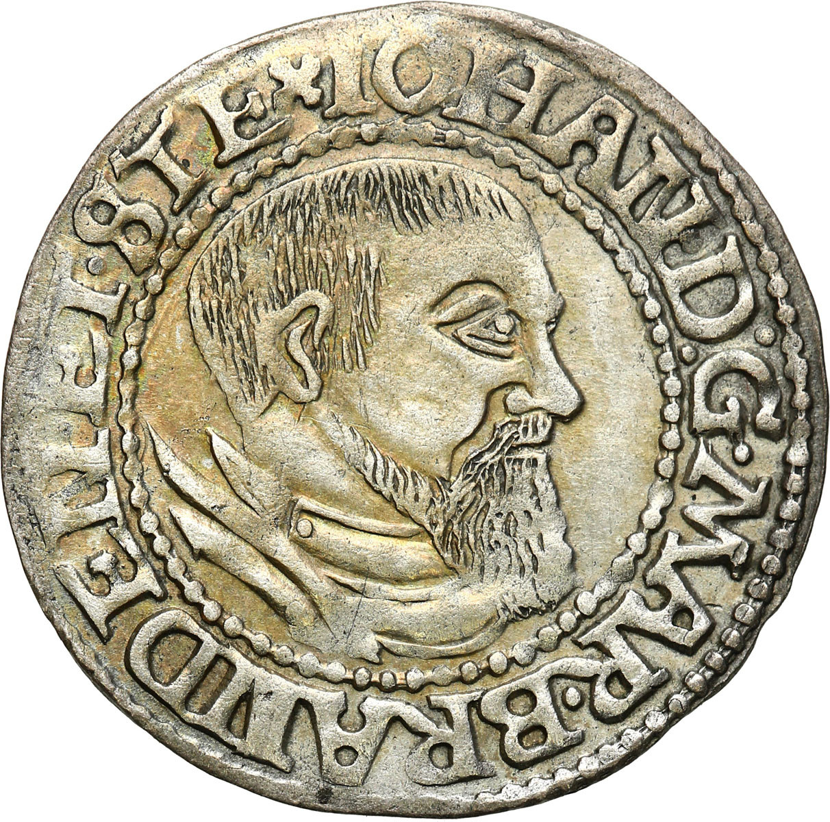 Śląsk. Księstwo Krośnieńskie. Jan Kostrzyński (1535–1571). Grosz 1545, Krosno